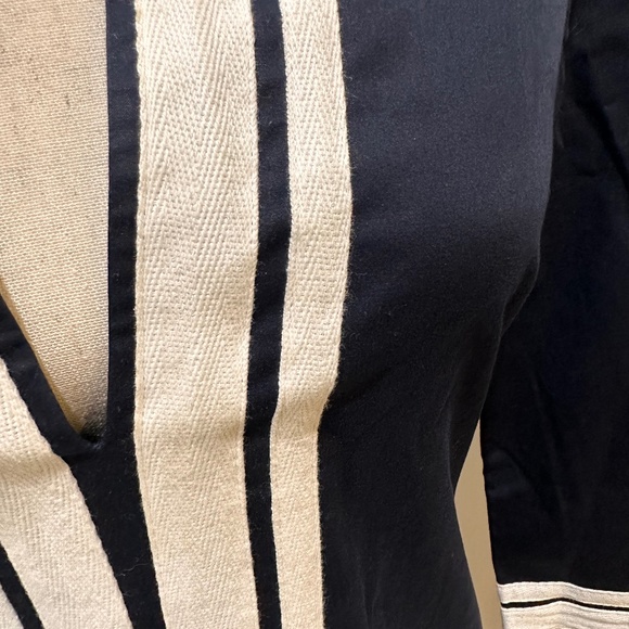 Tory Burch Cotton Tunic Dress in Navy with White Twill Trim, Size 4 - Picture 4 of 6